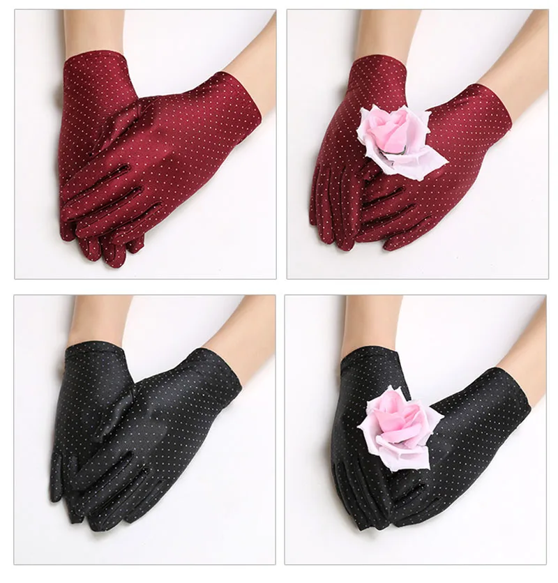 

Spring and summer new fashion ladies thin short short little stretch spandex square dance sunscreen gloves B70