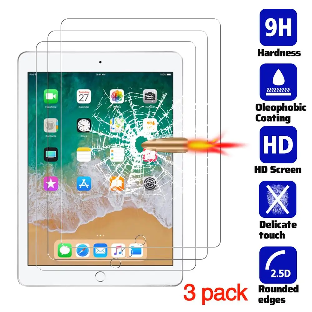 

for iPad 9.7 2018 Screen Protector, Tablet Protective Film Anti-Scratch Tempered Glass for iPad 9.7 2018, iPad 9.7 2017