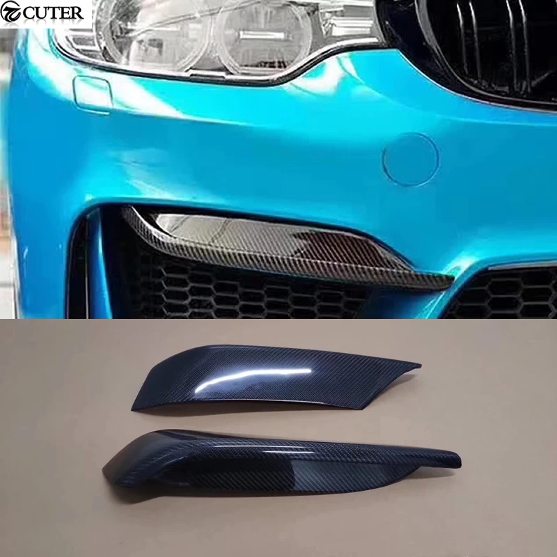 F80 F82 M3 M4 AK Style Front Bumper Aprons Carbon Fiber Air Vent cover for Bmw F80 F82 M3 M4 m Permance Bumper