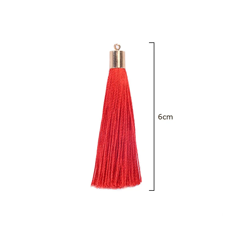 50pcs 6cm Metal Caps Small Tassel Fringe Pendant DIY Crafts Jewelry Curtain Hang Tassel Trim Key Cell Phone Bag Decor Materials