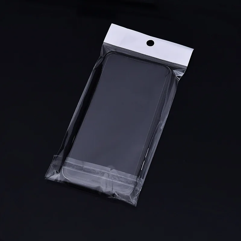 100pcs Transparent Plastic Self Adhesive Bag With Hang Hole Jewelry Retail Display Storage Packaging Opp Party Gifts Pouches