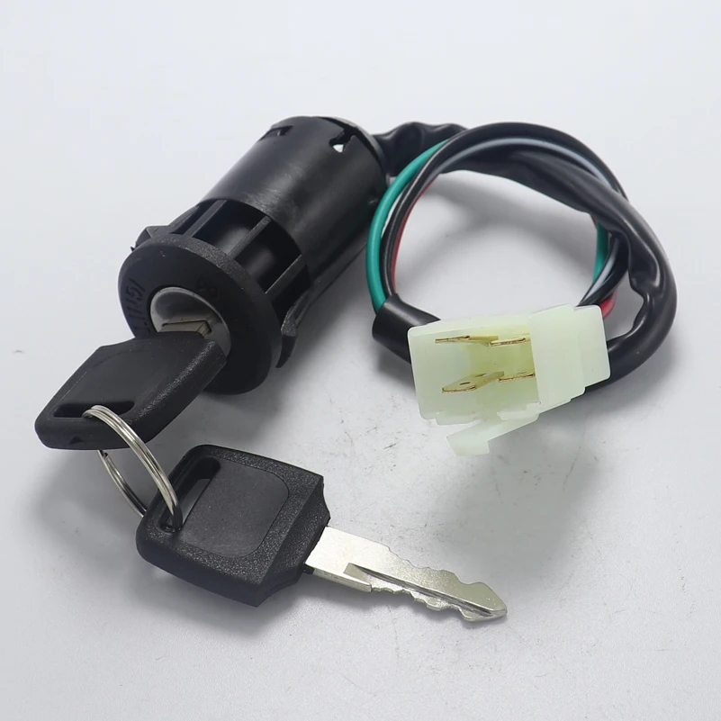 Motorcycle Electric Door Lock 4 Male Plug Ignition Key Switch For 50cc 110cc 125cc 150cc 250cc ATV QUAD Dirt Bike Accessories