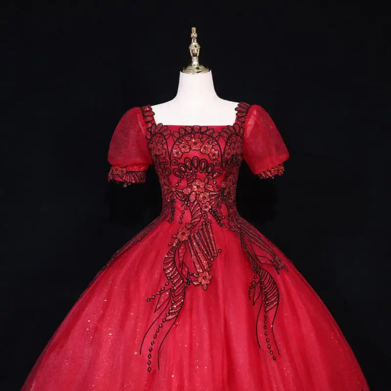 Robe De Bal Vintage à paillettes, tenue De princesse à manches bouffantes, avec des Appliques, 2021