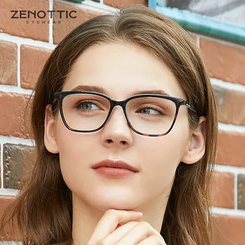 Gafas de lectura ZENOTTIC Retro antiluz azul para mujer, gafas para juegos de ordenador, gafas para presbicia, gafas ópticas para hipermetropía