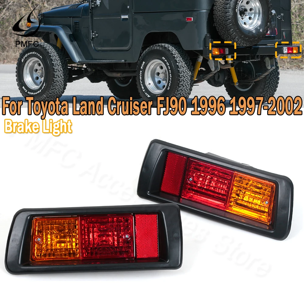 

PMFC Rear Bumper Reflector Warning Brake Light Tail Light Fog Lamp For Toyota Land Cruiser Prado Lc90 3400 Fj90 Fj95 1996-2002