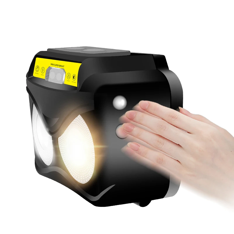 Z40 3000LM Mini Rechargeable LED HeadLamp Body Motion Sensor LED Built-in power Head Light Lamp induction Flashlight With USB