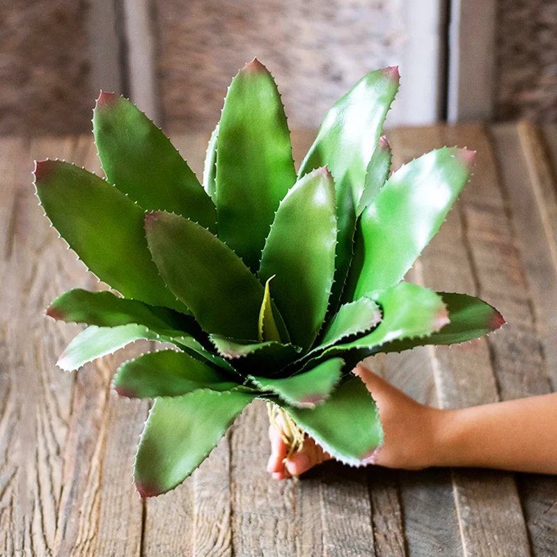 

27/34cm Artificial Cactus Plants Tropical Agave Fake Succulents Leaves Plants Wall Material Plastic Tree Branch False Aloe Folia