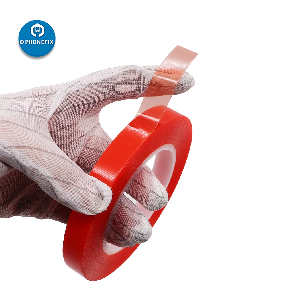 PHONEFIX PET Rosso Pellicola del Nastro Adesivo Trasparente Acrilico Trasparente Nessuna Traccia Adesivo Nastro Biadesivo Per Il Telefono LCD Pannello Dello Schermo di Riparazione