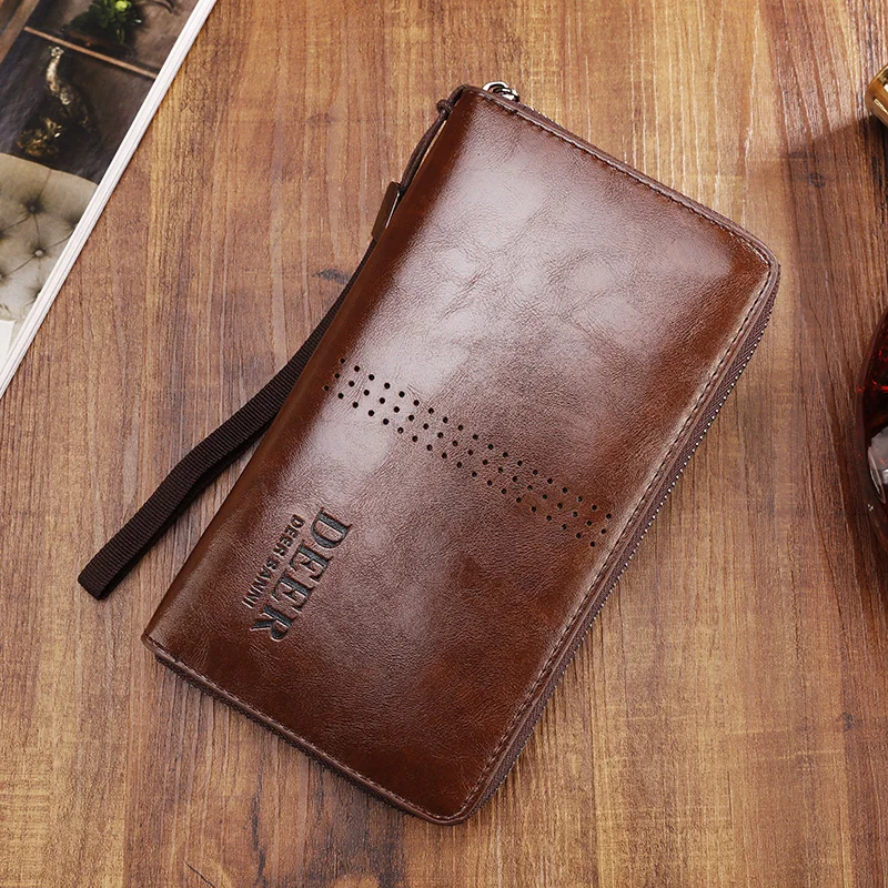 2019 New Men Wallet Long Mens Clutch Phone Wallet Business Men's Money Bag Luxury Brand Wallets Vintage Male Purse Card Holder