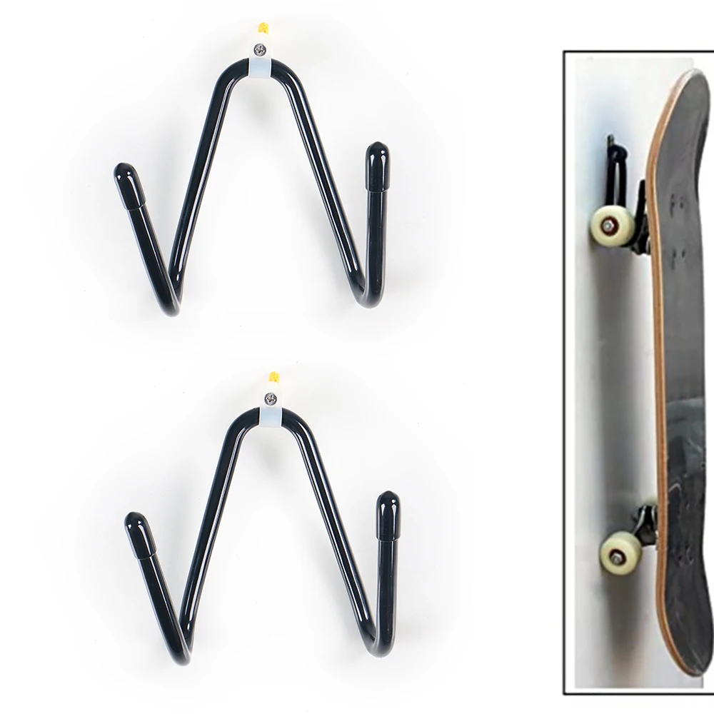 Skateboard Rack Wall Mount Hook 2 Pieces Long board Storage Hanger Tool Accessories Steel Parts