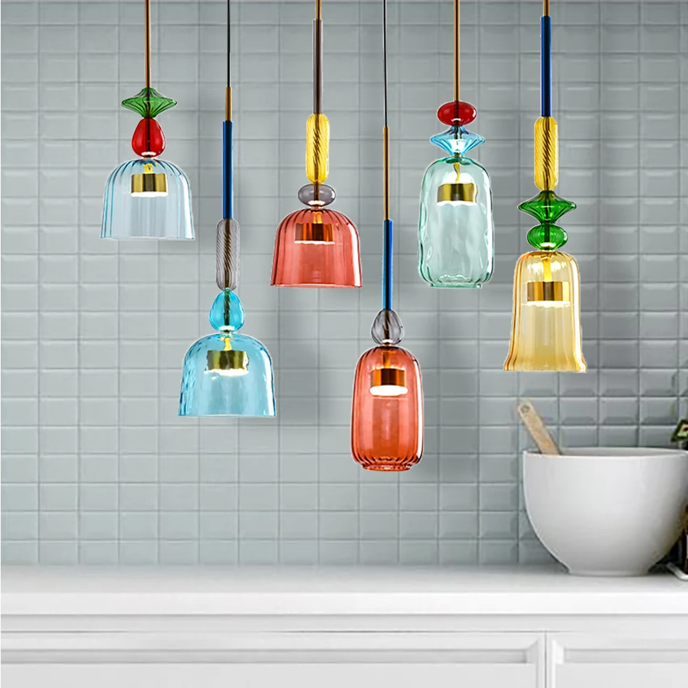 

Nordic Colorful LED Pendant Lights Kitchen Hanging Lights Lighting for Diningroom Pandant Lamp Loft Home Indoor Light Fixtures