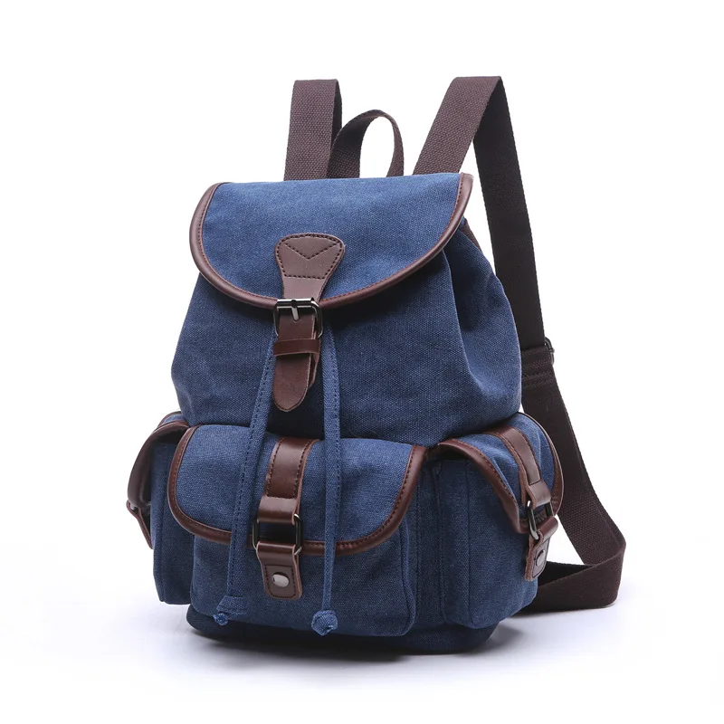 2022 Multifunction Canvas Backpack Drawstring Large Capacity Backpack Men Women Travel Rucksack School Shoulder Bag