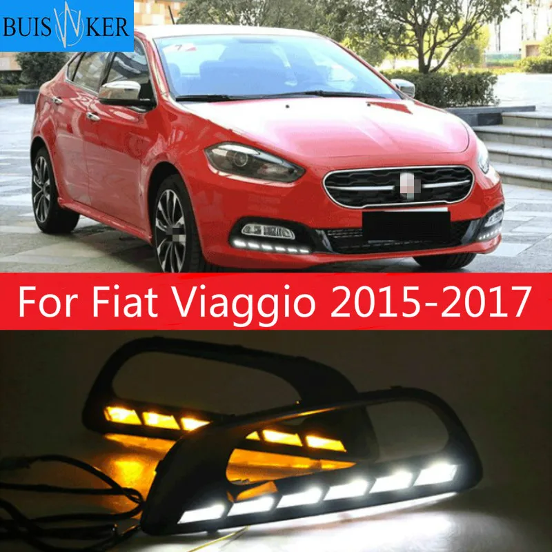 

For Fiat Viaggio 2015-2017 fog lamp frame Fog light Car styling LED DRL Daytime running light case