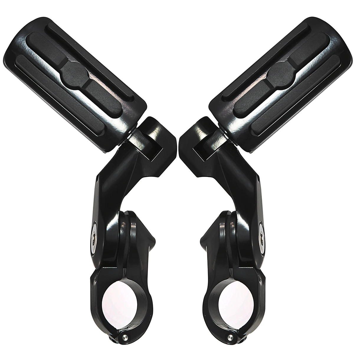 

32mm Short Black Highway Bar Clamp Mount Angled Engine Guards Footpeg Kits For Harley Street Glide Sportster Dyna XL 883 1200