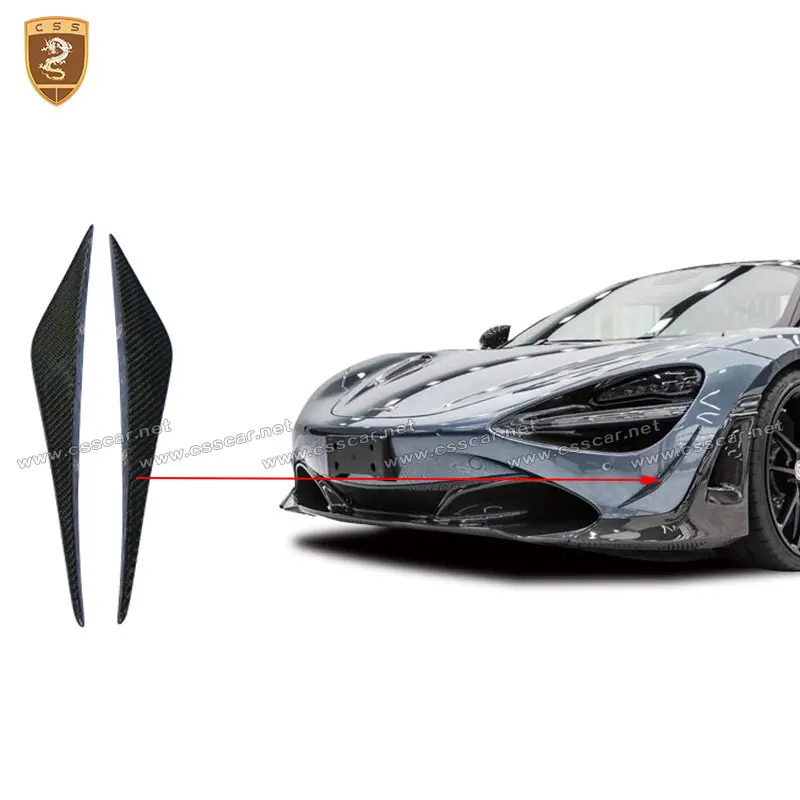 

New Arrivals 720s Front Bumper Air Knife Accessories Dry Carbon Fiber Car Bar Vents for Mclaren 720s Special CSS style 001007