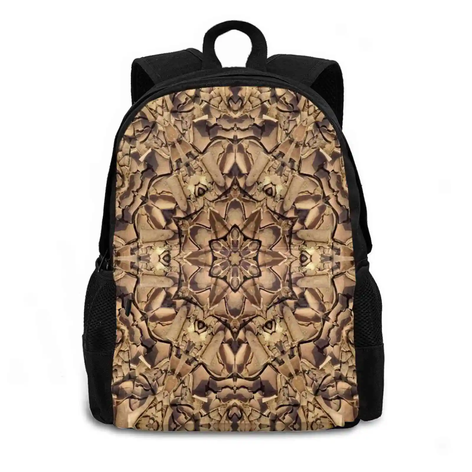 Evanescence School Bag Big Capacity Backpack Laptop 15 Inch Kaleidoscope Earth Mandalas Evanescence Mandala Buckling Crisps All