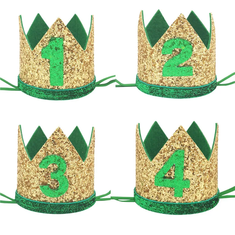 1pcs Jungle Safari theme 1 2 3 4 5 6 Birthday Crown Headband Birthday Crown hat Baby Shower kids Birthday Party Decoration