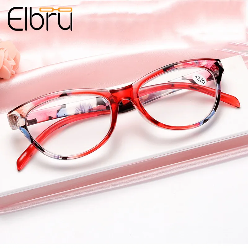 Elbru Cat Eye Reading Glasses Women Lightweight Presbyopic Reading Glasses 1.0 1.5 2.0 2.5 3.0 3.5 4.0 Presbyopia Eyewear