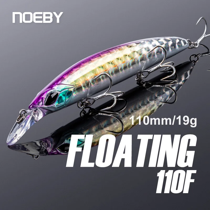 Noeby Jerkbait Minnow Fishing Lure 110mm 19g Floating Wobbler Long Casting Artificial Hard Baits for Sea Bass Trout Fishing Lure