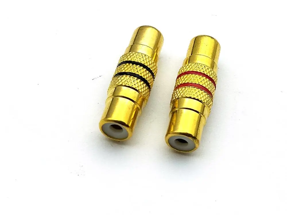 2pcs copper RCA Phono Female to Female Connector For Audio Video adapter