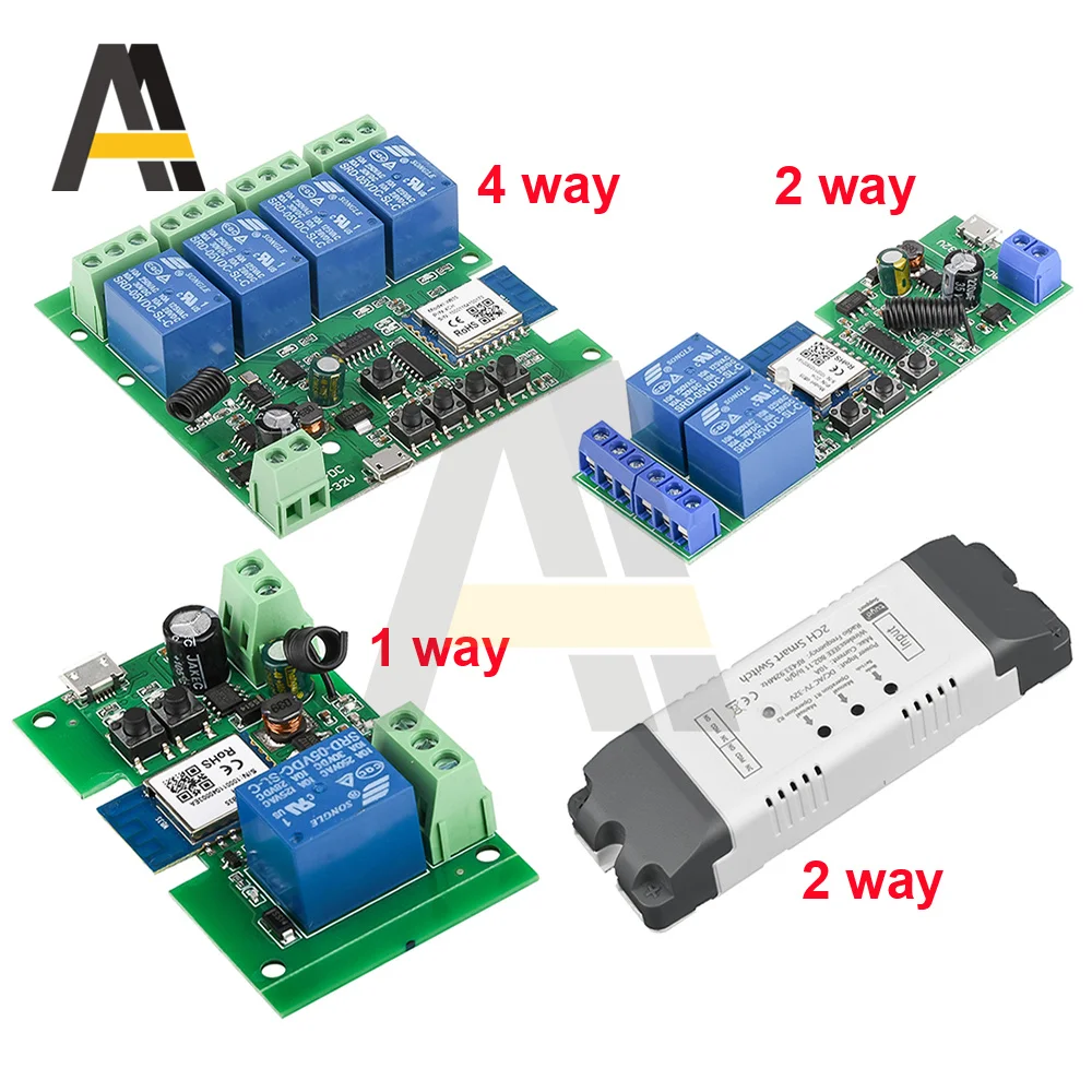 

1CH 2CH 4CH DC7-32v Support for Remote Graffiti WIFI Remote Control Relay Module Remote Control Light Switch WIFI +433MHZ