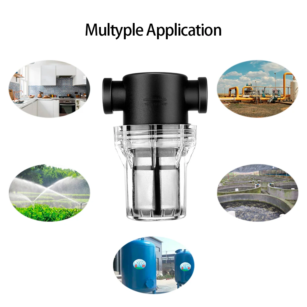 Garden Hose Pipe Filter Inline T Strainer Sediment Filter with Stainless 80Mesh Screen for Well Water City Water
