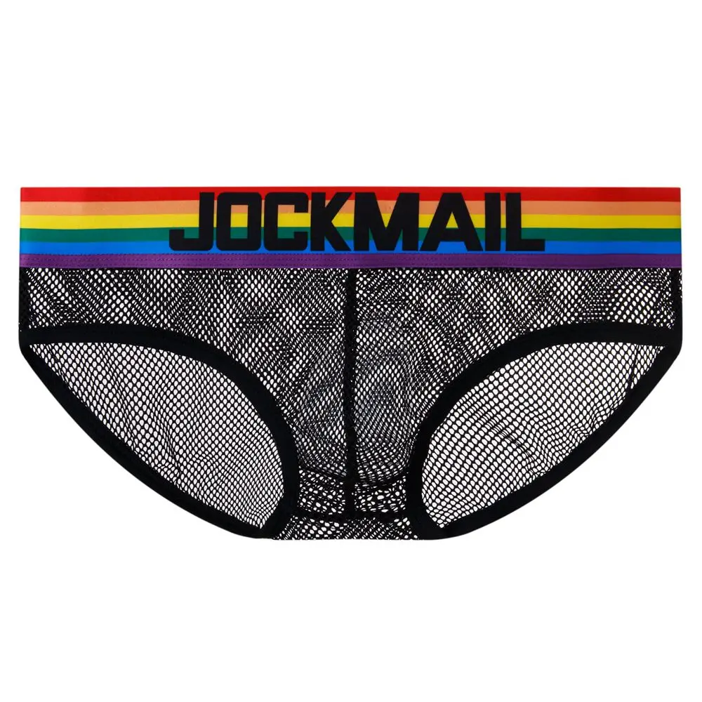 

Трусы-брифы JOCKMAIL мужские, хлопковые пикантные дышащие трусы, сетчатые Прозрачные шорты, нижнее белье для геев