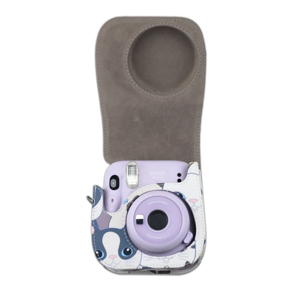 Per Fujifilm Instax Mini 8 9 11 pellicola fotografica custodia in pelle PU custodia Shell con tracolla serie animali