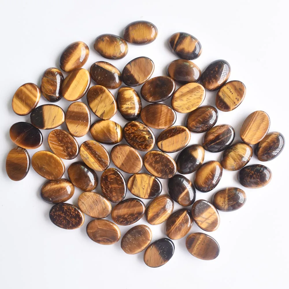2020 Modischer Bestseller: Gemischte Naturstein-Oval-Cabochons aus Tigerauge und Opal, 10x14mm, Großhandel 50 Stück/Lot, kostenloser Versand – Detail 8