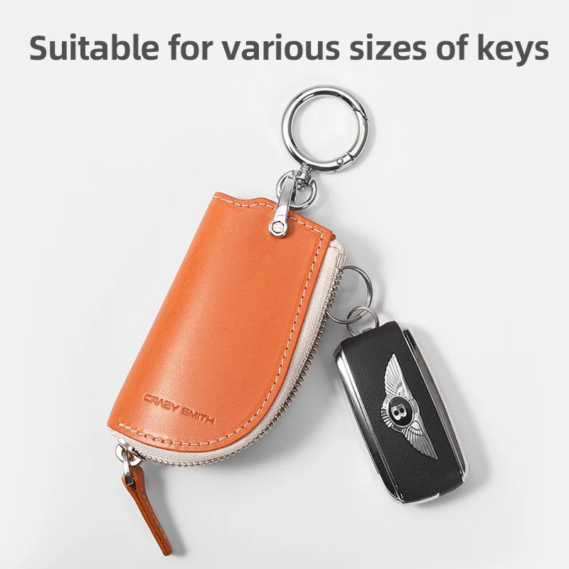 Crazy Smith Fashion Genuine Leather Multi-function Car Key Cover Case Bag For Car Keys/Auto Car Key Wallet Holder