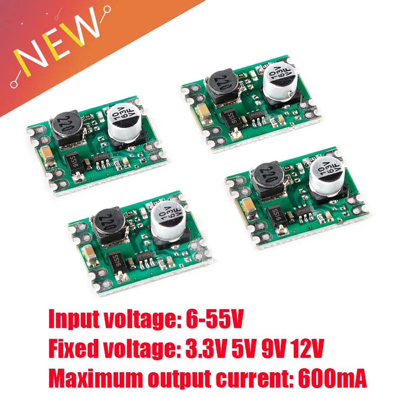 DC-DC Step-Down โมดูล6V-55V ถึง3.3V 5V 9V 12V 600mA Current