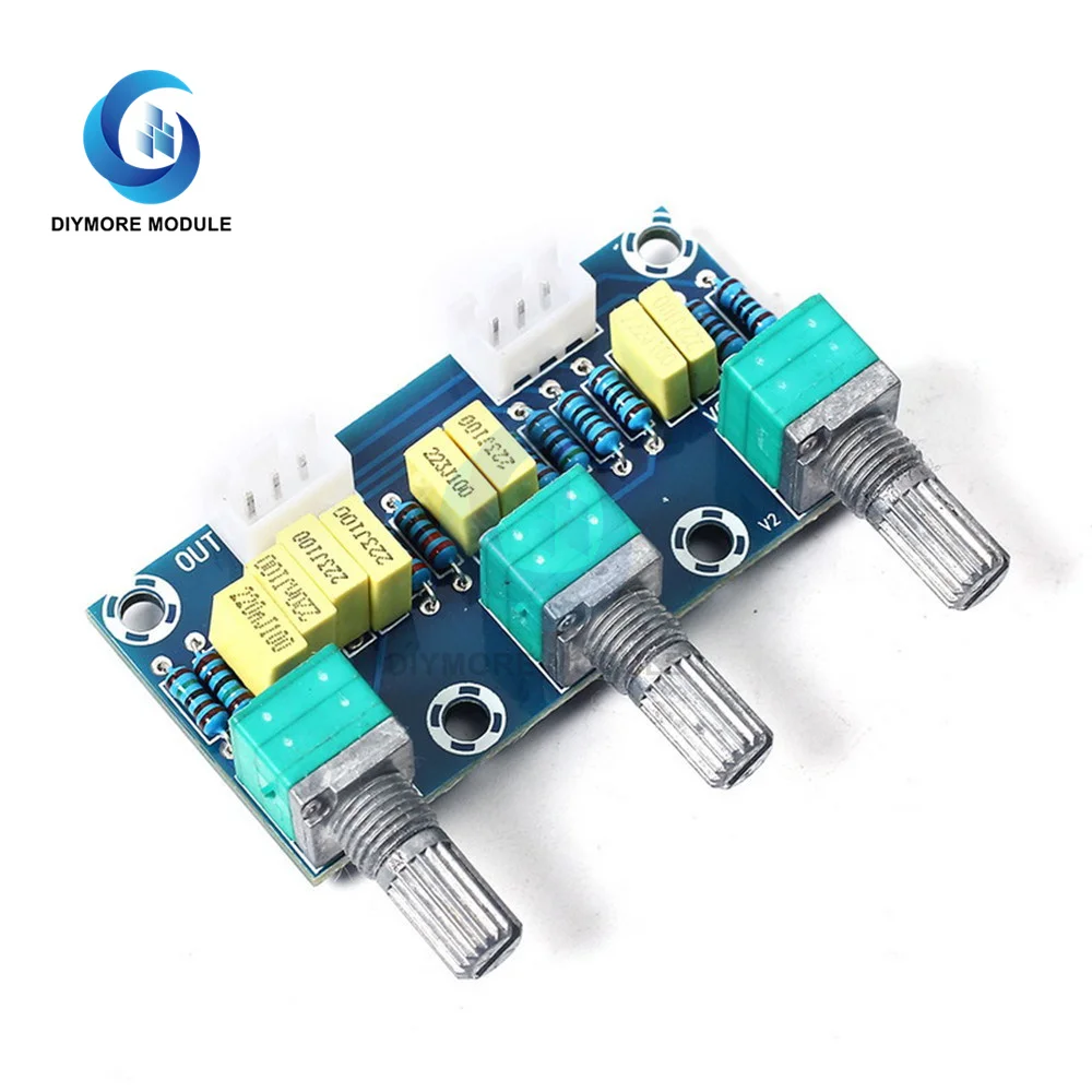 XH-M802 Passive Tone Board Amplifier Preamp Power Module Adjustable Low High Sound HIFI Level Grade Volume Control Board