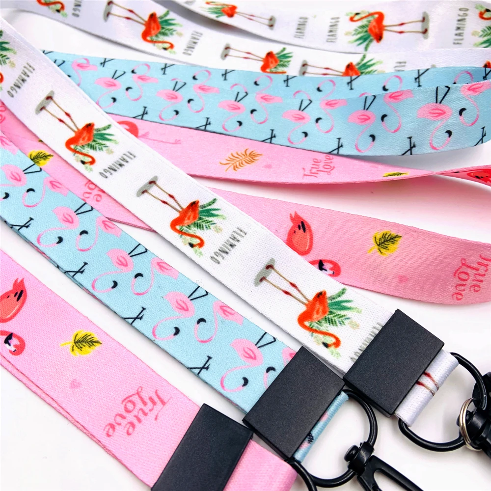 Flamingo Neck Strap Lanyard for keys ID Card Gym Mobile Phone Straps USB badge holder DIY Neck Strap Hang Rope Lariat Lanyard