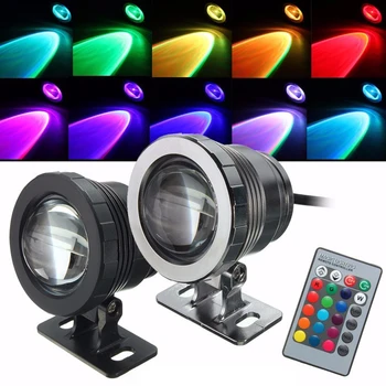 עמיד למים RGB LED מבול אור מתחת למים מזרקת בריכת בריכת אקווריום זרקור הנורה מנורת גן בחוץ AC DC 12V 110V 220V 15W