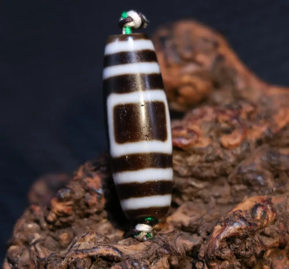 

AL Treasure Magic Power Tibetan old Agate HEAVEN&EARTH dZi Bead Amulet Pendant Talisman Timestown UPD21Asw