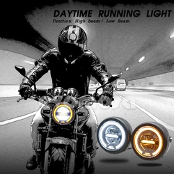 6.5 inch Universal Cafe Racer Vintage Motorcycle LED Head lamp Headlamp distance light Refit motorcycle headlight Cafe Racer