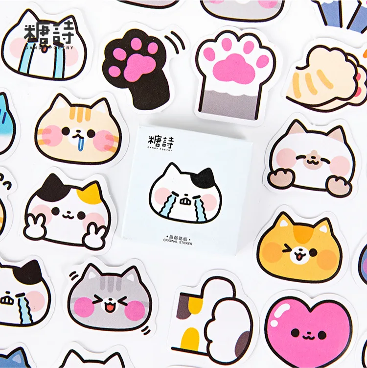 45 Pcs Cat Stickers Cute Kitty Stickers Kittens Stickers For Envelope Sealing Greeting Cards Birthday Party Kids Reward Sticker