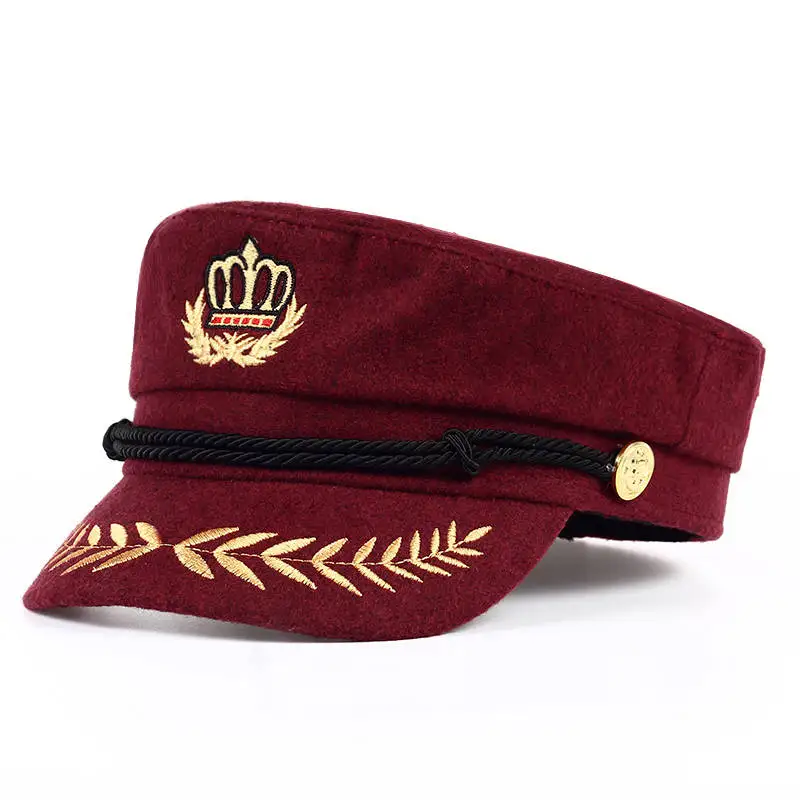 2019new Vintage warm hat Men Women Autumn Winter Flat Military berets Captain Adjustable Sailor Caps Navy cap Hats