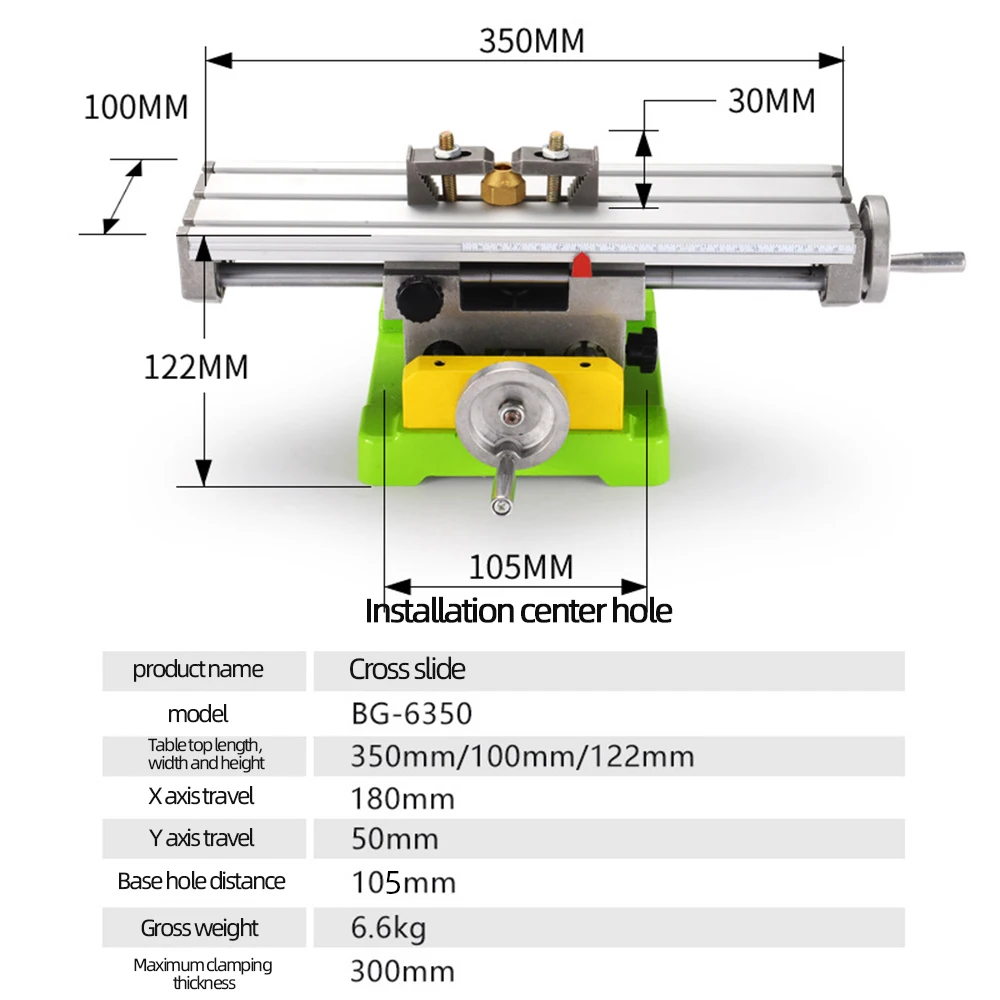 ALLSOME MINIQ BG6350 Multifunction Drill Vise Fixture Working Table Mini Precision Milling Machine Worktable HT2747