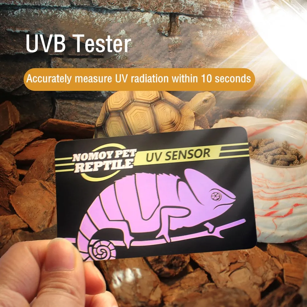 파충류 UVA UVB 형광 램프 테스터 카드, 파충류 램프 UV 센서, 빠른 테스트 미터, 애완 동물 용품, 2 개