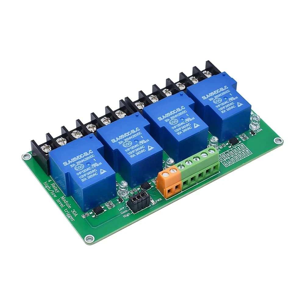 4 8 channel relay module 30A with optocoupler isolation 5V 12V 24V supports high and low Triger trigger