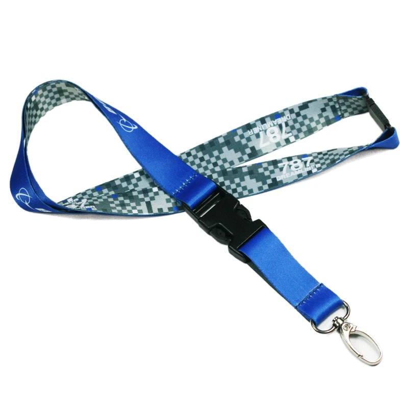 BOEING 787 Lanyard for Pilot License ID Holder, Wide Blue with Metal Buckle for Flight Crew Airman Unique Gift