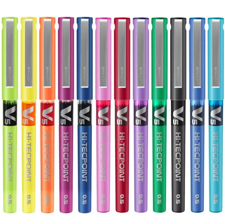 Pilot Pens Hi-Tecpoint 0.5 mm Gel Pens V5 Disposable Pen BX-V5 Japan 12 Colors