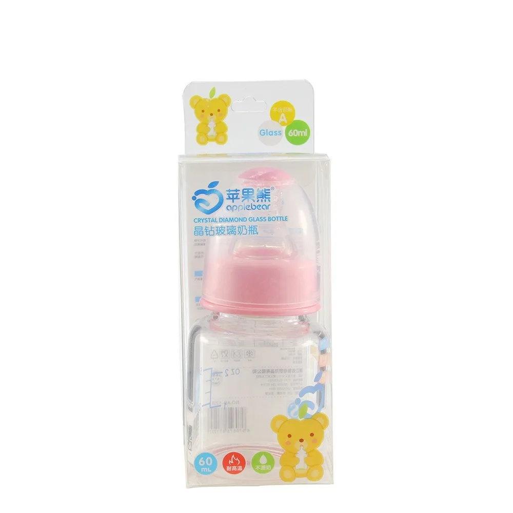 60mL Newborn Children Infant Baby Boy Girl Standard Mouth Glass Feeding Bottle Drinking Water Fruit Juice Breast-like Feeling