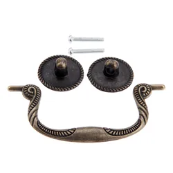 Vintage Handle Antique Bronze Pull 129mm*55mm Retro Knob Cupboard Door Kitchen Cabinet Drawer Wooden Jewelry Box Europe Style