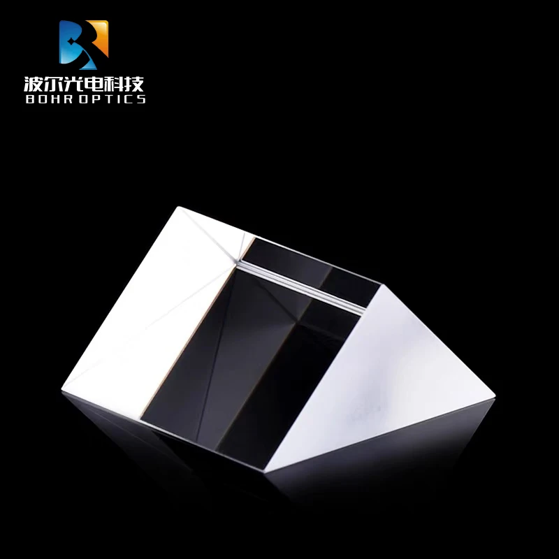 Vidro ótico dos componentes do grau 7*7*7mm (k9) do prisma 45 do ângulo direito de isósceles para instrumentos óticos da precisão nenhum revestimento