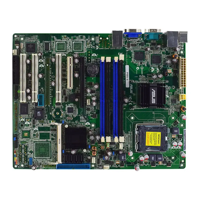 LGA 775 ASUS P5BV-E server Motherboard 2 Gigabit LAN  PC Motherboard DDR2 PCI-E x16 USB ATX Intel Xeon 3000 Series Cpus