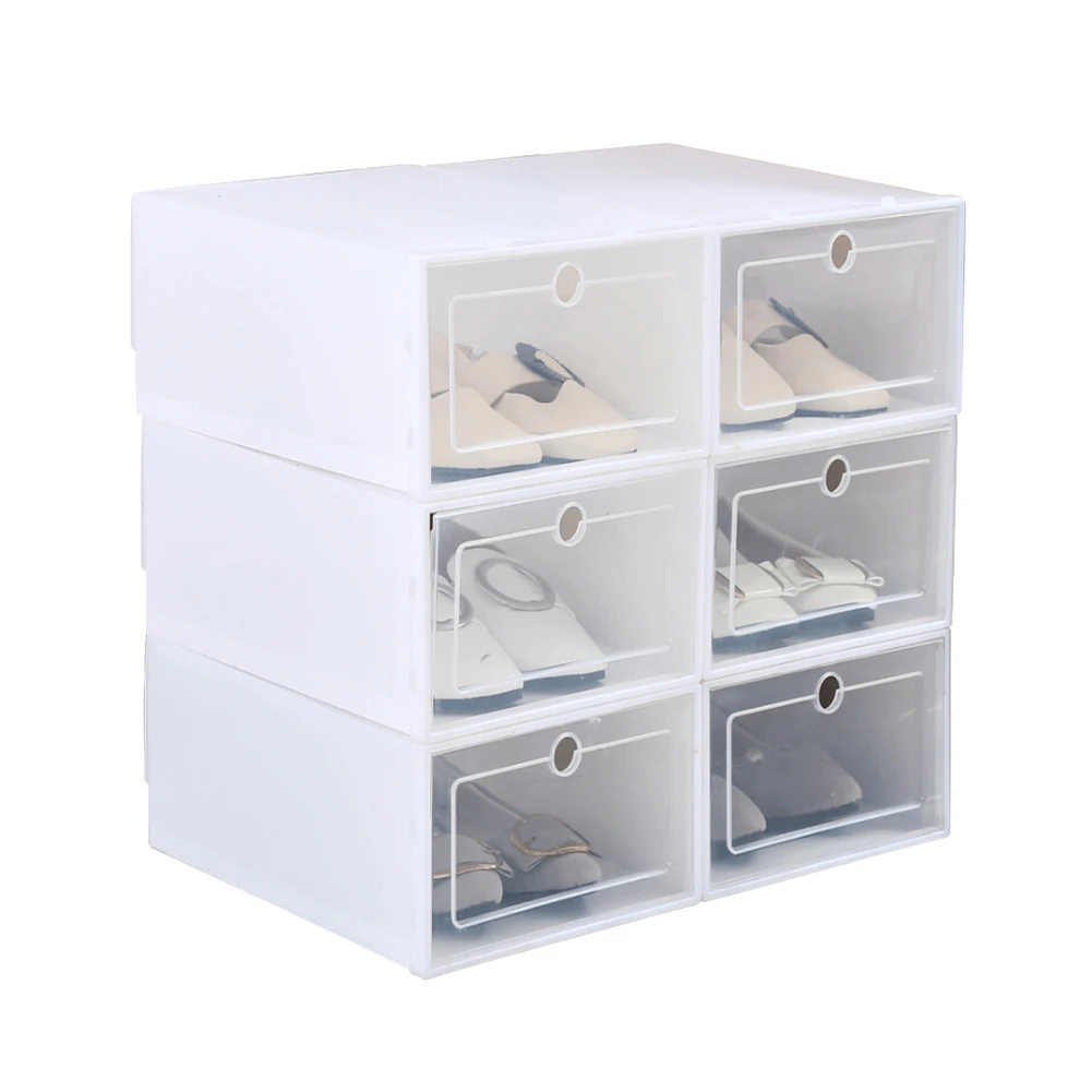 1pc Transparent shoe box drawer stackable sundries storage box holder organizer drawer type living room Flop Shoes Box