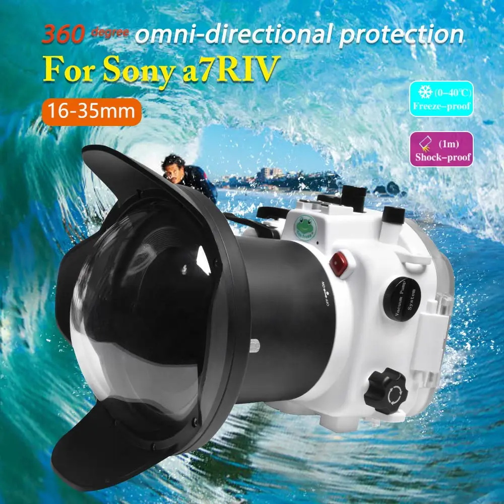 

Seafrogs Professional Waterproof Camera Bag for Sony A7RIVA 28-70mm 90mm 16-35mm Lens Port Underwater 40m/130ft Diving Housing