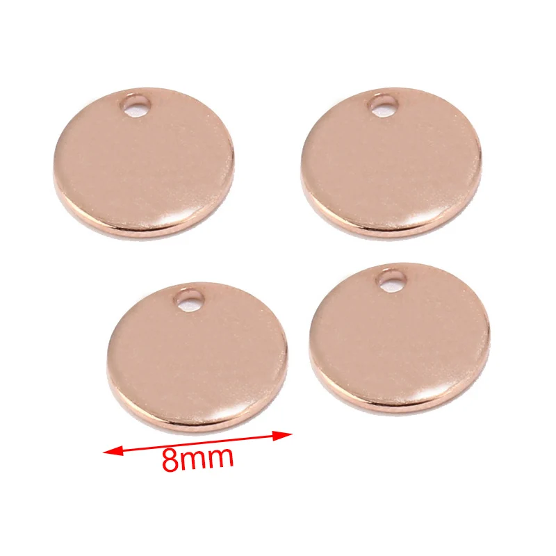 100 pcs Zilver/Goud/Rose Gold 6mm/8mm/10mm Rvs Blank Stempelen dog Tags Charms Gepersonaliseerde met Elke Woorden